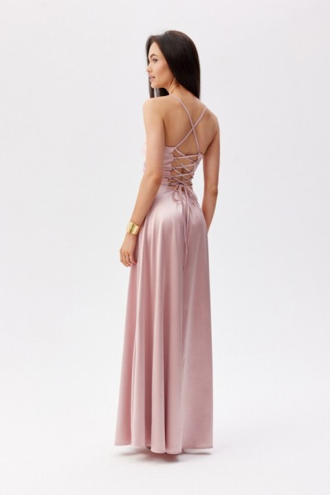 Serena - satynowa sukienka maxi sznurowana na plecach Roco Fashion Serena - satynowa sukienka maxi sznurowana na plecach Roco Fashion