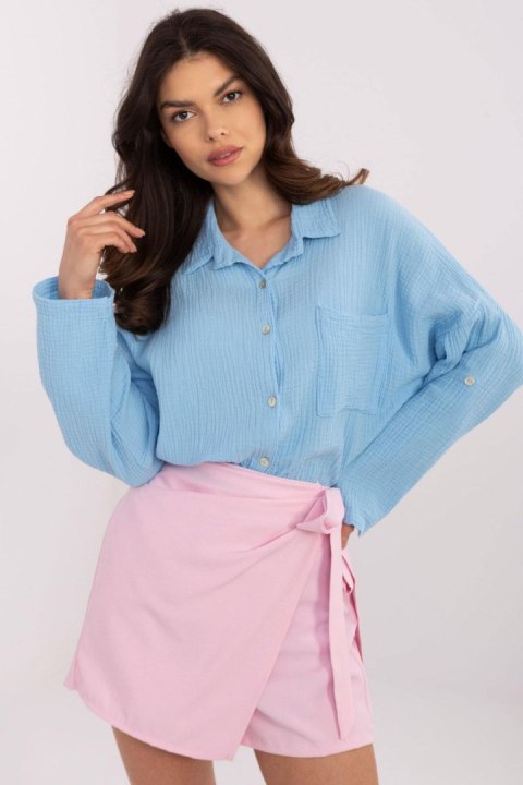 Koszula Damska Model MO-KS-9368.98 Light Blue - Italy Moda Koszula Damska Model MO-KS-9368.98 Light Blue - Italy Moda