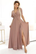 Sukienka Model Jennifer 581-4 Mocha Mousse Brokat - Numoco