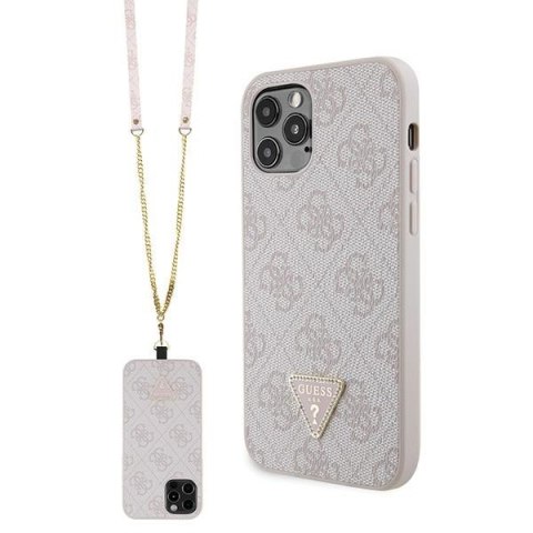 Guess nakładka do iPhone 12 / 12 Pro 6,1" GUHCP12MP4TDSCPP różowa HC PU Leather Metal Logo Strass Crossbody CG Mobile SAS Guess nakładka do iPhone 12 / 12 Pro 6,1" GUHCP12MP4TDSCPP różowa HC PU Leather Metal Logo Strass Crossbody CG Mobile SAS