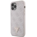 Guess nakładka do iPhone 12 / 12 Pro 6,1" GUHCP12MP4TDSCPP różowa HC PU Leather Metal Logo Strass Crossbody CG Mobile SAS
