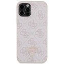 Guess nakładka do iPhone 12 / 12 Pro 6,1" GUHCP12MP4TDSCPP różowa HC PU Leather Metal Logo Strass Crossbody CG Mobile SAS