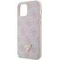Guess nakładka do iPhone 12 / 12 Pro 6,1" GUHCP12MP4TDSCPP różowa HC PU Leather Metal Logo Strass Crossbody CG Mobile SAS