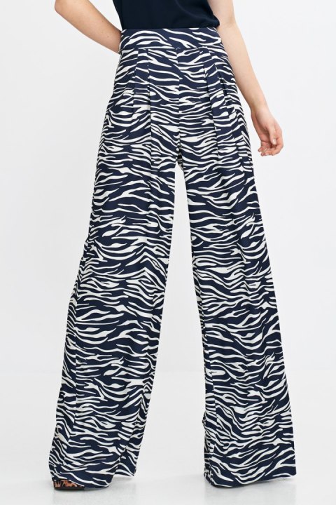 Spodnie palazzo SD115 Wzór Zebra/Navy - Nife Spodnie palazzo SD115 Wzór Zebra/Navy - Nife