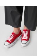 Damskie Trampki VELTRO RED ? Klasyczne Buty na Platformie - Inello
