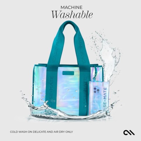 Case-Mate Large Travel Tote Bag - Wodoodporna torba na ramię z etui na telefon (Emerald Blue Soap Bubble) Case-Mate Case-Mate Large Travel Tote Bag - Wodoodporna torba na ramię z etui na telefon (Emerald Blue Soap Bubble) Case-Mate