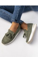 Damskie Mokasyny ? Zielone LIVIA GREEN - Inello
