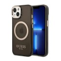 Guess Gold Outline Translucent MagSafe - Etui iPhone 14 (czarny) Guess