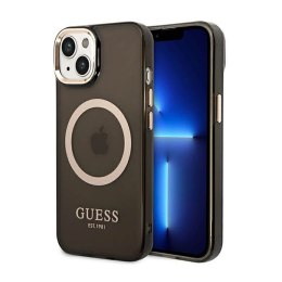 Guess Gold Outline Translucent MagSafe - Etui iPhone 14 (czarny) Guess