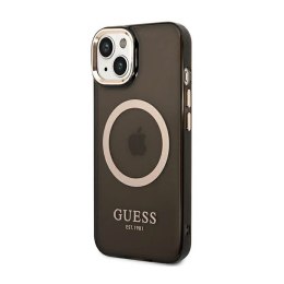 Guess Gold Outline Translucent MagSafe - Etui iPhone 14 (czarny) Guess