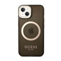 Guess Gold Outline Translucent MagSafe - Etui iPhone 14 (czarny) Guess