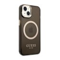 Guess Gold Outline Translucent MagSafe - Etui iPhone 14 (czarny) Guess