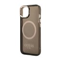 Guess Gold Outline Translucent MagSafe - Etui iPhone 14 (czarny) Guess