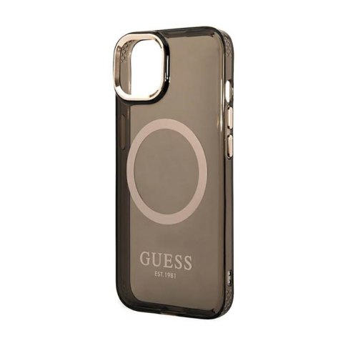 Guess Gold Outline Translucent MagSafe - Etui iPhone 14 (czarny) Guess Guess Gold Outline Translucent MagSafe - Etui iPhone 14 (czarny) Guess