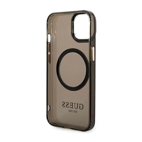Guess Gold Outline Translucent MagSafe - Etui iPhone 14 (czarny) Guess Guess Gold Outline Translucent MagSafe - Etui iPhone 14 (czarny) Guess