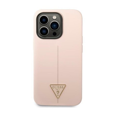 Guess Silicone Triangle Logo - Etui iPhone 14 Pro (różowy) Guess Guess Silicone Triangle Logo - Etui iPhone 14 Pro (różowy) Guess