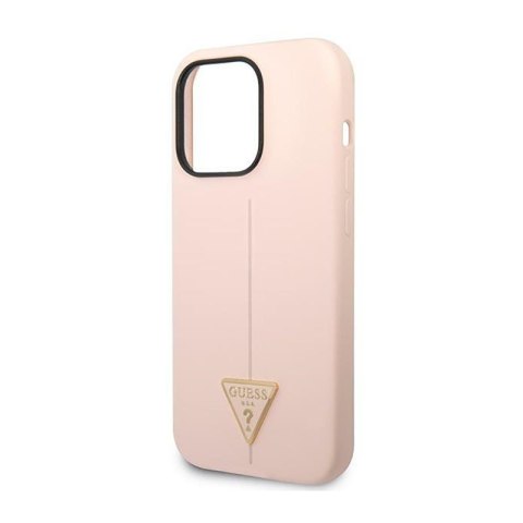 Guess Silicone Triangle Logo - Etui iPhone 14 Pro (różowy) Guess Guess Silicone Triangle Logo - Etui iPhone 14 Pro (różowy) Guess