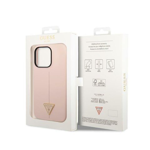 Guess Silicone Triangle Logo - Etui iPhone 14 Pro (różowy) Guess Guess Silicone Triangle Logo - Etui iPhone 14 Pro (różowy) Guess