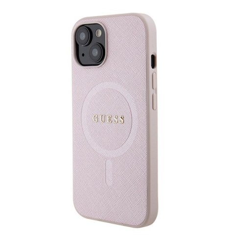 Guess nakładka do iPhone 15 6,1" GUHMP15SPSAHMCP różowa hardcase Saffiano MagSafe CG Mobile SAS Guess nakładka do iPhone 15 6,1" GUHMP15SPSAHMCP różowa hardcase Saffiano MagSafe CG Mobile SAS
