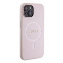 Guess nakładka do iPhone 15 6,1" GUHMP15SPSAHMCP różowa hardcase Saffiano MagSafe CG Mobile SAS