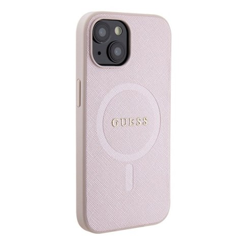 Guess nakładka do iPhone 15 6,1" GUHMP15SPSAHMCP różowa hardcase Saffiano MagSafe CG Mobile SAS Guess nakładka do iPhone 15 6,1" GUHMP15SPSAHMCP różowa hardcase Saffiano MagSafe CG Mobile SAS