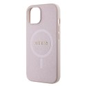 Guess nakładka do iPhone 15 6,1" GUHMP15SPSAHMCP różowa hardcase Saffiano MagSafe CG Mobile SAS