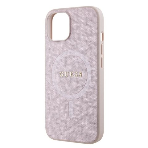 Guess nakładka do iPhone 15 6,1" GUHMP15SPSAHMCP różowa hardcase Saffiano MagSafe CG Mobile SAS Guess nakładka do iPhone 15 6,1" GUHMP15SPSAHMCP różowa hardcase Saffiano MagSafe CG Mobile SAS