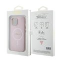 Guess nakładka do iPhone 15 6,1" GUHMP15SPSAHMCP różowa hardcase Saffiano MagSafe CG Mobile SAS
