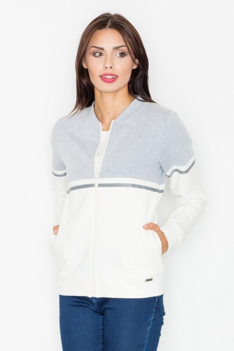 Bluza Damska Model M512 Ecru/Grey - Figl Bluza Damska Model M512 Ecru/Grey - Figl
