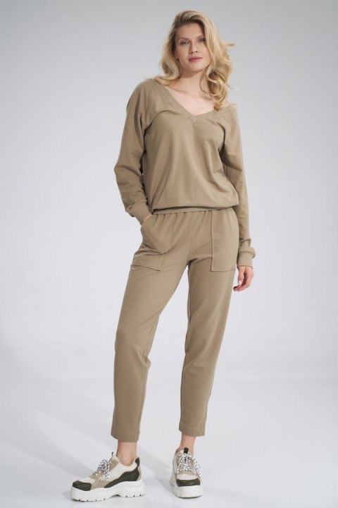 Bluza Damska Model M799 Beige - Figl Bluza Damska Model M799 Beige - Figl