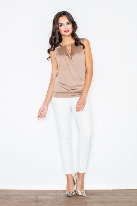 Bluzka Model 337 Beige - Figl Bluzka Model 337 Beige - Figl
