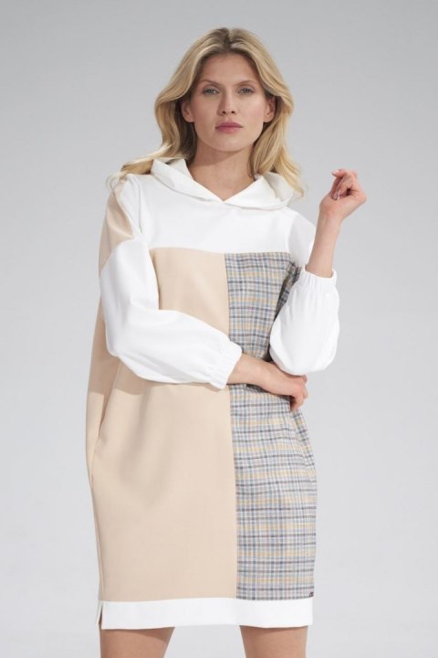 Sukienka Moddel M755 Ecru/Beige/Wzór 121 - Figl Sukienka Moddel M755 Ecru/Beige/Wzór 121 - Figl
