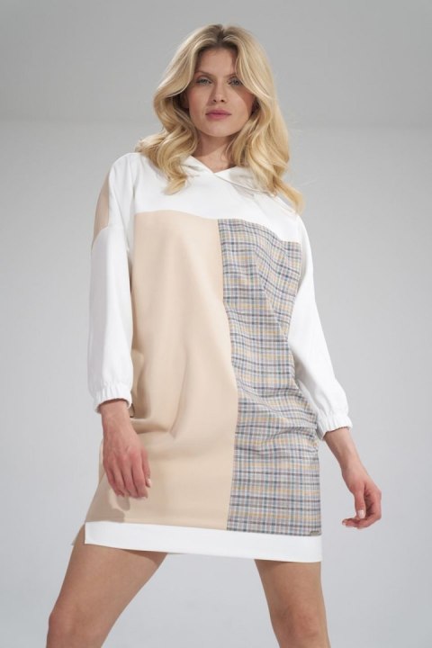 Sukienka Moddel M755 Ecru/Beige/Wzór 121 - Figl Sukienka Moddel M755 Ecru/Beige/Wzór 121 - Figl