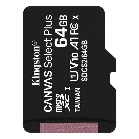Kingston karta pamięci 64GB microSDHC Canvas Select Plus kl. 10 UHS-I 100 MB/s Kingston Technology Deutschland GmbH Kingston karta pamięci 64GB microSDHC Canvas Select Plus kl. 10 UHS-I 100 MB/s Kingston Technology Deutschland GmbH