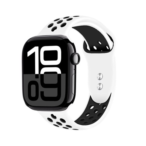 Crong Duo Sport - Pasek do Apple Watch 44/45/46/49 mm (biały/czarny) Crong Crong Duo Sport - Pasek do Apple Watch 44/45/46/49 mm (biały/czarny) Crong