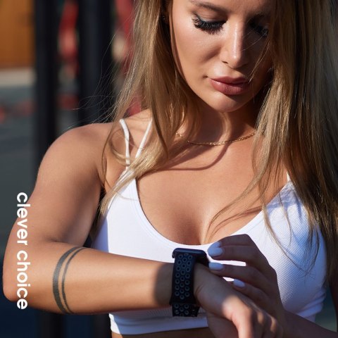 Crong Duo Sport - Pasek do Apple Watch 44/45/46/49 mm (biały/czarny) Crong Crong Duo Sport - Pasek do Apple Watch 44/45/46/49 mm (biały/czarny) Crong