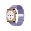 Crong Wave Band - Pleciony pasek do Apple Watch 38/40/41/42 mm (fioletowy) Crong