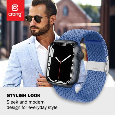Crong Wave Band - Pleciony pasek do Apple Watch 38/40/41/42 mm (niebieski) Crong Crong Wave Band - Pleciony pasek do Apple Watch 38/40/41/42 mm (niebieski) Crong