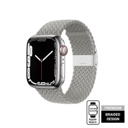 Crong Wave Band - Pleciony pasek do Apple Watch 44/45/46/49 mm (jasny szary) Crong