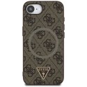 Guess 4G Ring Triangle Logo MagSafe - Etui do iPhone 16e (brązowy) Guess