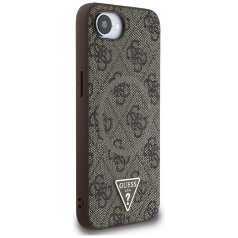 Guess 4G Ring Triangle Logo MagSafe - Etui do iPhone 16e (brązowy) Guess Guess 4G Ring Triangle Logo MagSafe - Etui do iPhone 16e (brązowy) Guess