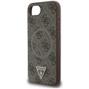 Guess 4G Ring Triangle Logo MagSafe - Etui do iPhone 16e (brązowy) Guess