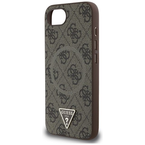 Guess 4G Ring Triangle Logo MagSafe - Etui do iPhone 16e (brązowy) Guess Guess 4G Ring Triangle Logo MagSafe - Etui do iPhone 16e (brązowy) Guess