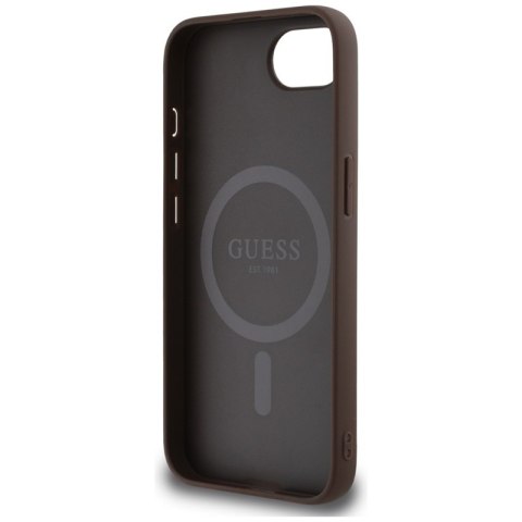 Guess 4G Ring Triangle Logo MagSafe - Etui do iPhone 16e (brązowy) Guess Guess 4G Ring Triangle Logo MagSafe - Etui do iPhone 16e (brązowy) Guess