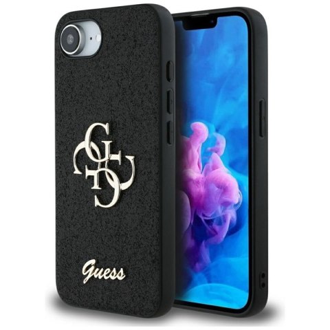 Guess Fixed Glitter Big 4G - Etui do iPhone 16e (czarny) Guess Guess Fixed Glitter Big 4G - Etui do iPhone 16e (czarny) Guess