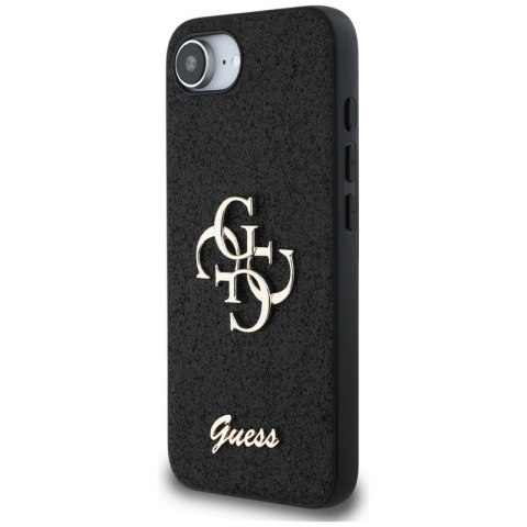 Guess Fixed Glitter Big 4G - Etui do iPhone 16e (czarny) Guess Guess Fixed Glitter Big 4G - Etui do iPhone 16e (czarny) Guess