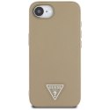 Guess Grained Triangle MagSafe - Etui do iPhone 16e (brązowy) Guess