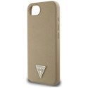 Guess Grained Triangle MagSafe - Etui do iPhone 16e (brązowy) Guess
