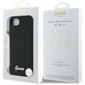 Guess Silicone Script Metal Logo MagSafe - Etui do iPhone 16e (czarny) Guess