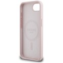 Guess Silicone Script Metal Logo MagSafe - Etui do iPhone 16e (różowy) Guess
